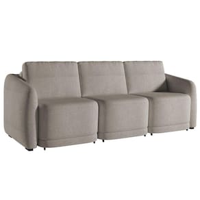 Sofá Cama Casal para Sala 246cm Polska K04 Bouclê Bege Escuro - Mpozenato