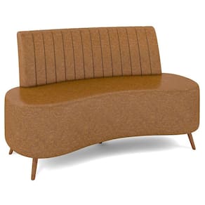 Sofá 2 Lugares para Sala Living 135cm Pés Palito Tamar K04 Sintético Caramelo - Mpozenato