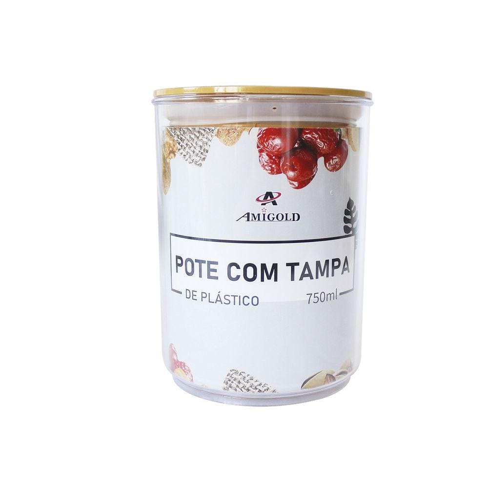 Pote Hermético Com Tampa De Plástico 750ml