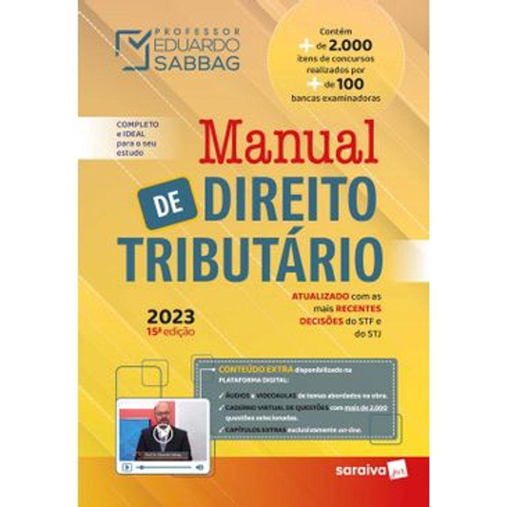 MANUAL DE DIREITO TRIBUTÁRIO - 15ª ED. 2023 - Eduardo Sabbag