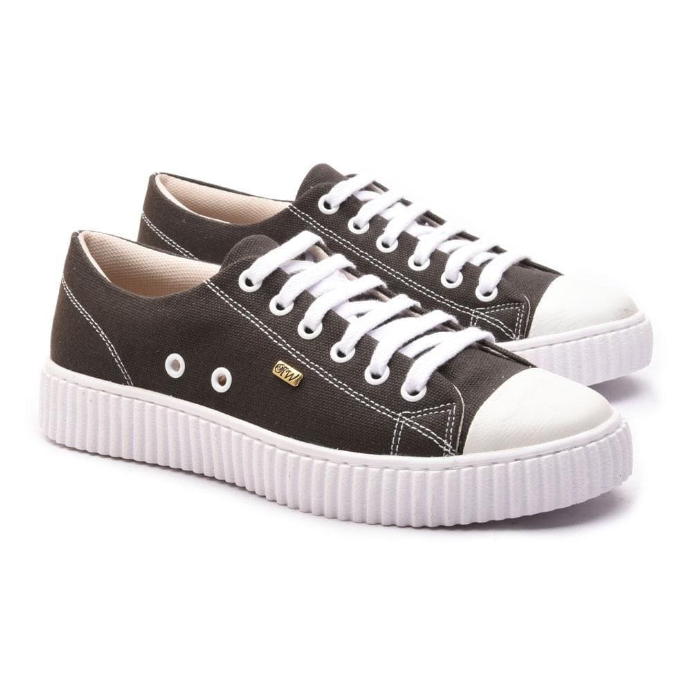 Tênis Feminino Casual Lona Cadarço Dia a Dia Confortável