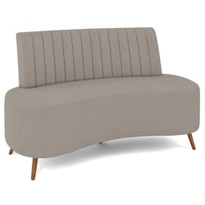 Sofá 2 Lugares para Sala Living 135cm Pés Palito Tamar K04 Bouclê Bege Escuro - Mpozenato