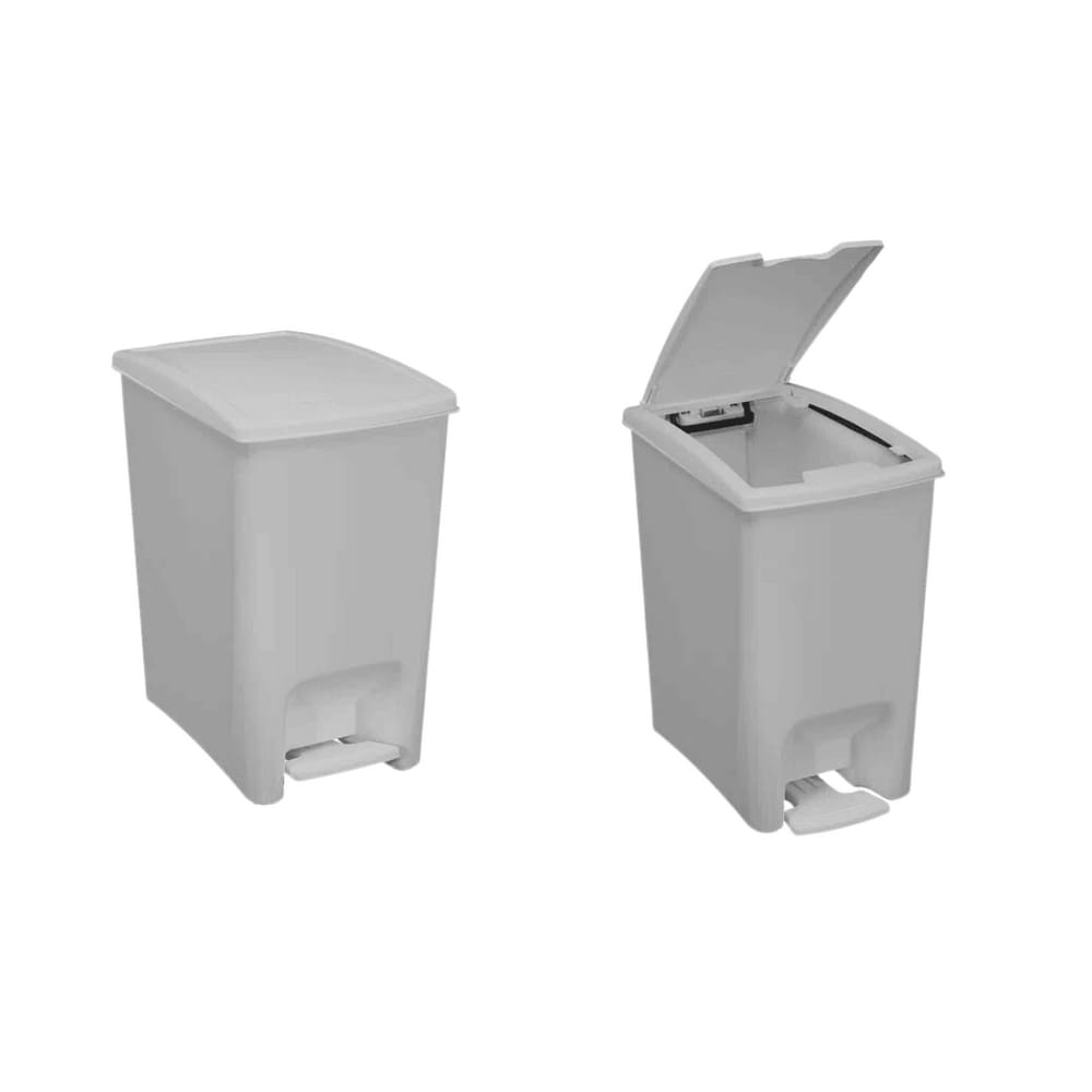 Kit 2 Lixeiras de 10 Litros com Pedal Dupla Abertura Astra Branco e Branco LPDA10*BR-BR