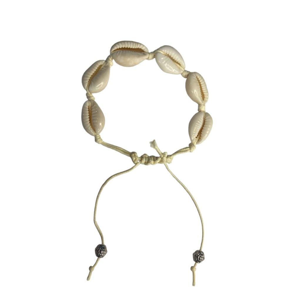 Pulseira Tornozeleira Búzios Naturais com Cordão Regulável