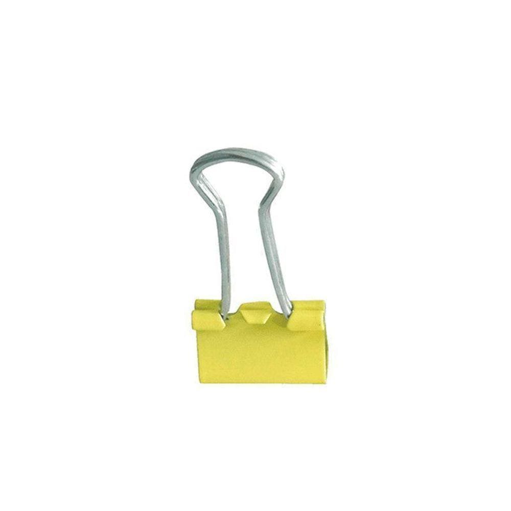 Prendedor Metal Binder Colorido 19mm Jocar Office Amarelo