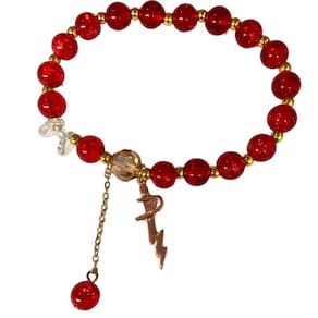 Pulseira Iansã Vermelha Espada-Raio Bravura Cristal Silicone