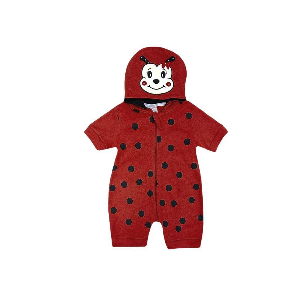 Macaquinho Bebê Menina Joaninha Vermelho - Brotinhos
