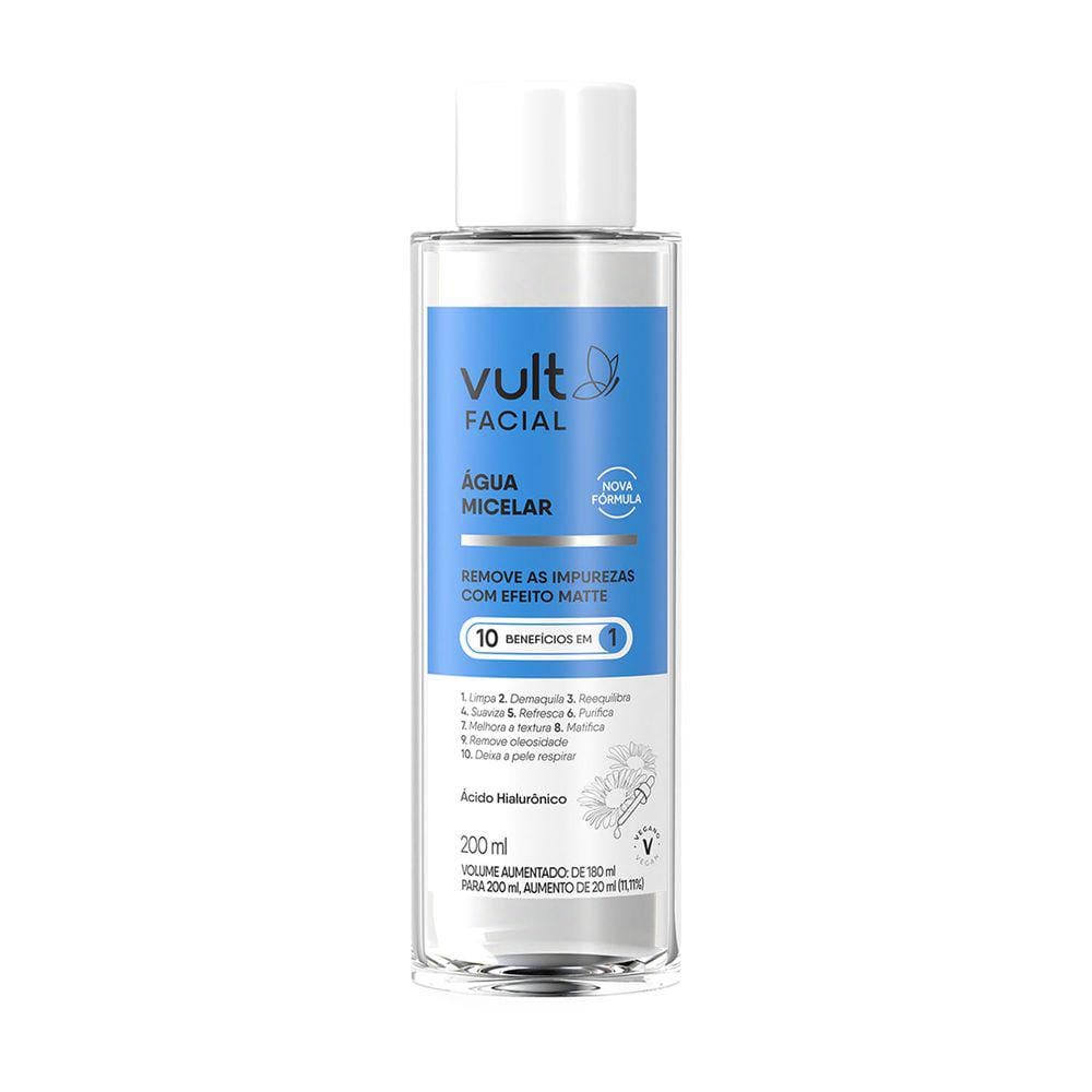 Vult Facial 10 em 1 - Água Micelar Facial 200ml