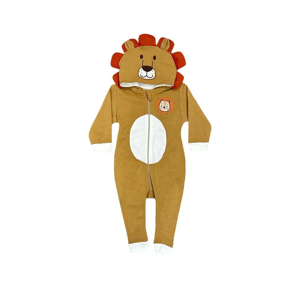 Macacão Bebê Menino Leão Marrom - Brotinhos