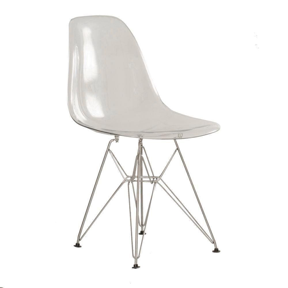 Cadeira Eames Eiffel Dkr Cromado Incolor