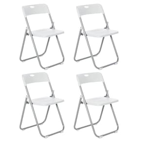 Kit 4 Cadeiras Dobravel Fort Bar Restaurante Lanchonete Eventos Branco