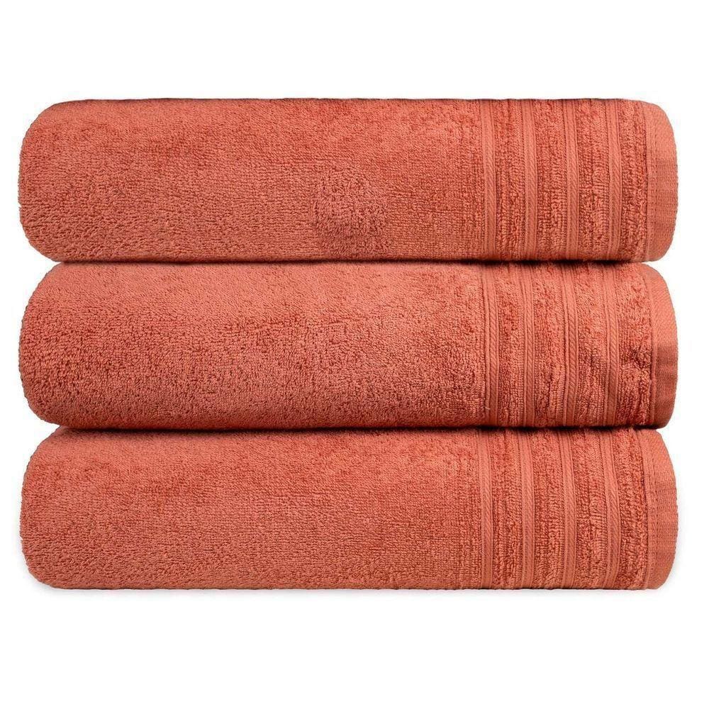 Kit 3 Toalha Gigante Banhão Fio Penteado 100% Algodão Twist - Ferrugem