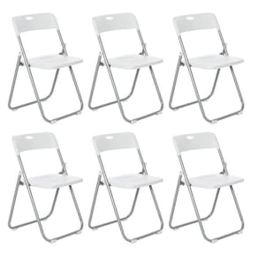 Kit 6 Cadeiras Dobravel Fort Bar Restaurante Lanchonete Eventos Branco