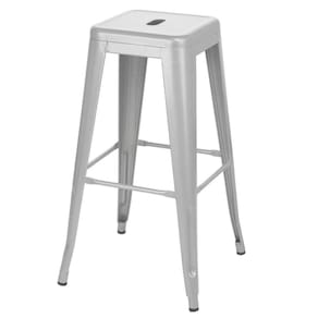 Banqueta Alta Iron Tolix 76 Cm Prata Bancada Cozinha Bar Prata