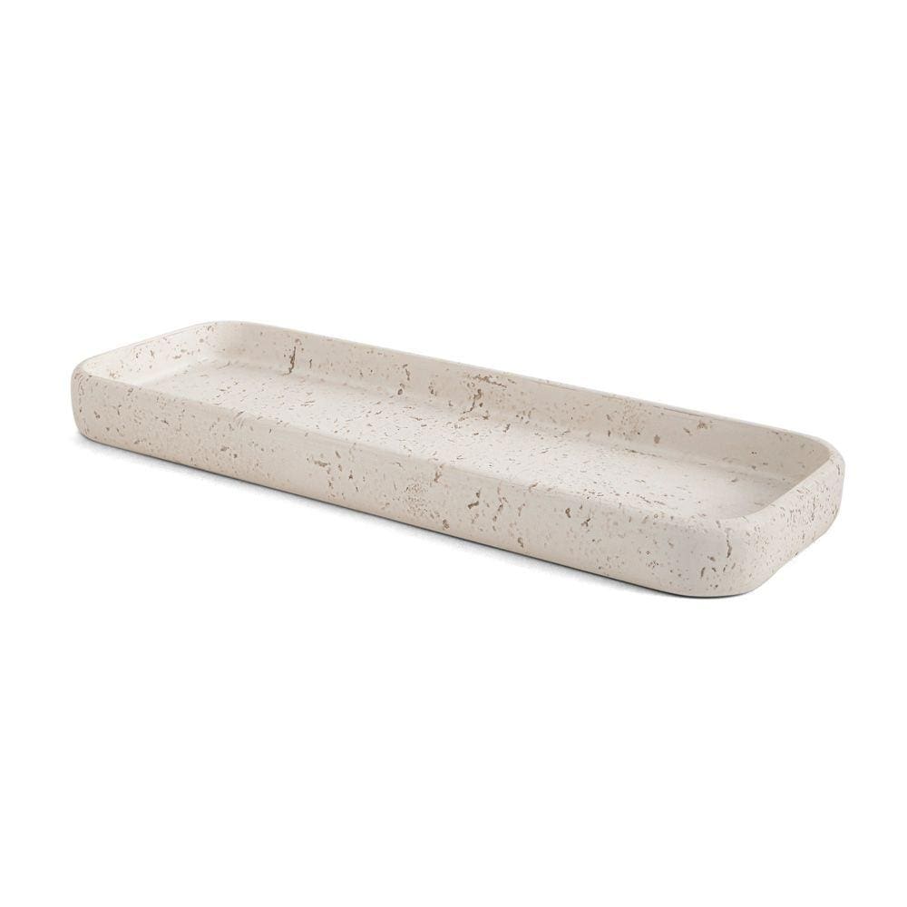 Bandeja Retangular em Poliresina Bege 30cm 17609 Mart