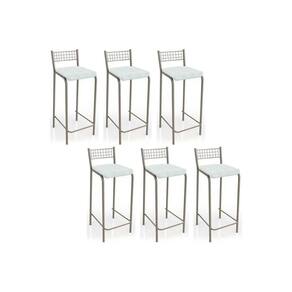 Banqueta Gênova B705 Kit 6 Un Niquel/branco 106 - Kappesberg