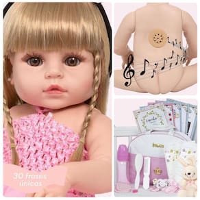 Boneca Bebê Reborn Coelhinha 46cm Vinil Siliconado