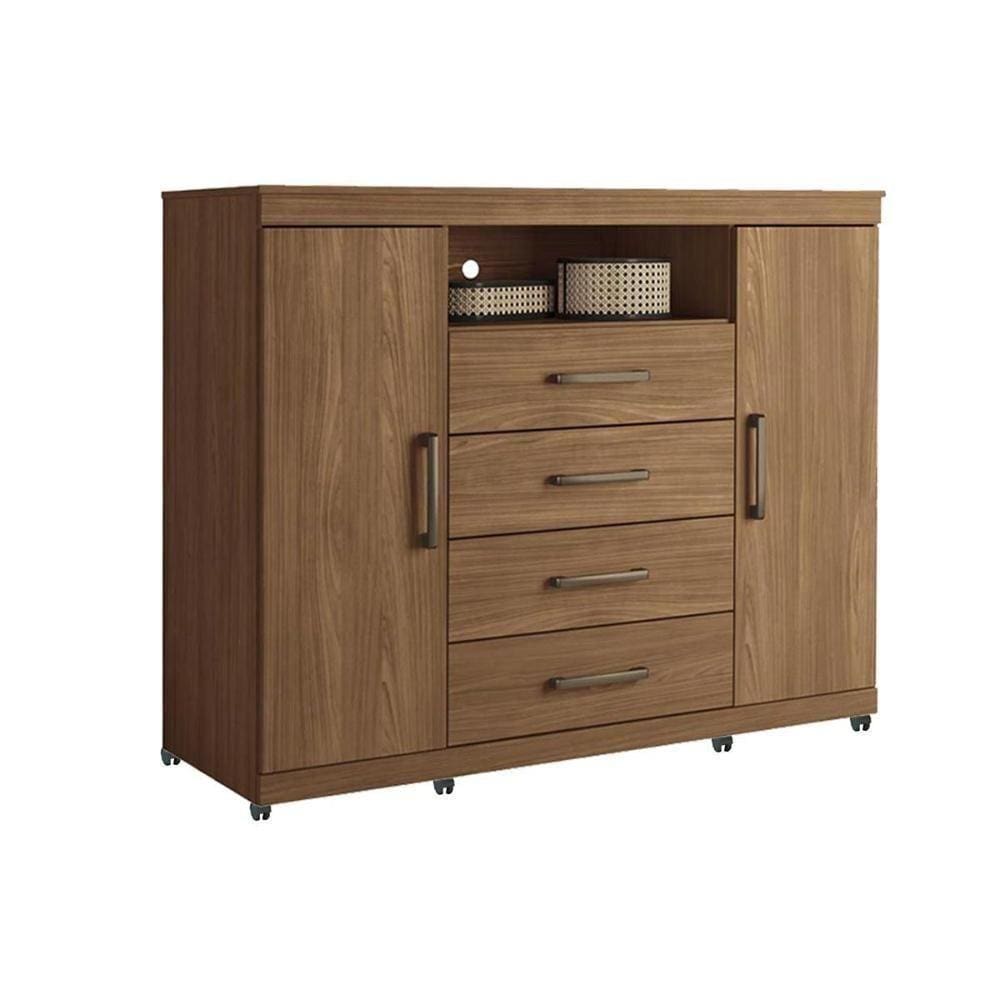 Cômoda Casal Master C- 2 Portas 1 Nicho E 4 Gavetas Jatoba - Santos Andirá