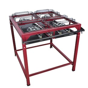 Fogão Industrial Master 4 Bocas Alta Pressão Com 8 Caulins