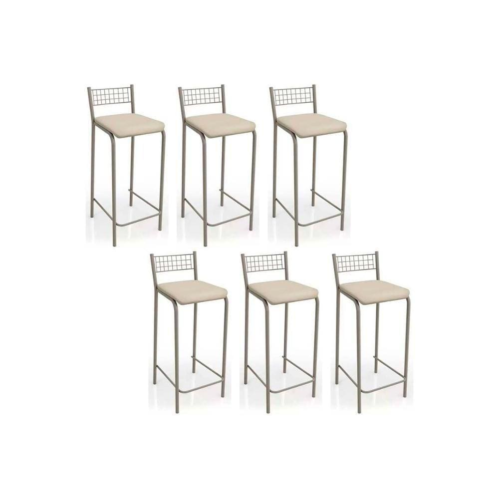 Banqueta Gênova B705 Kit 6 Un Niquel/nude 16 - Kappesberg