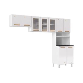 Kit De Cozinha Completa 3 Peças Diamante (2 Armários + 1 Paneleiro) Branco - Telasul