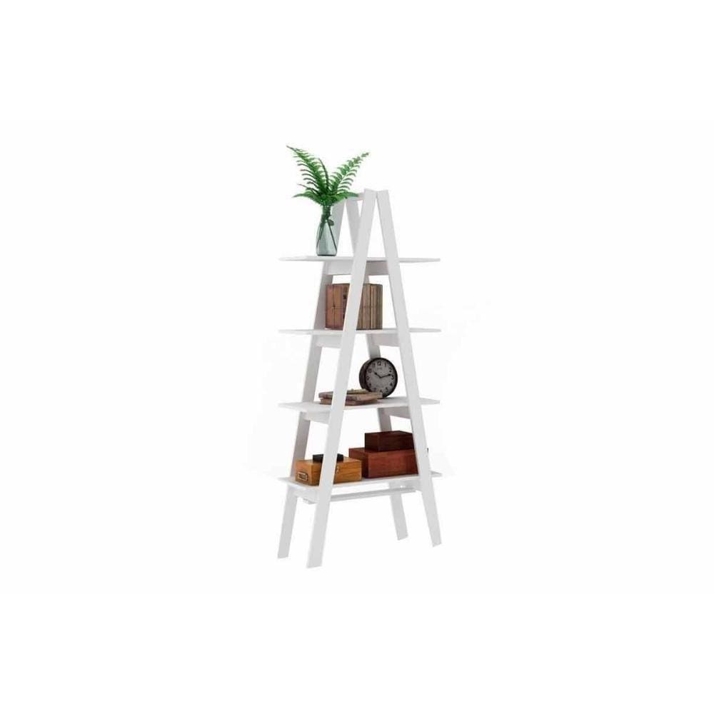 Estante Livreiro Solteiro Rt3048 C/ 4 Prateleiras Branco - Movelbento
