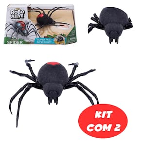 Robo Alive 2 Aranhas Figura Eletronica Preto e Vermelho