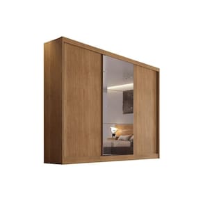 Guarda Roupa 3 Portas De Correr E 8 Gavetas C- 1 Espelho Sollo Plus Cumaru - Novo Horizonte