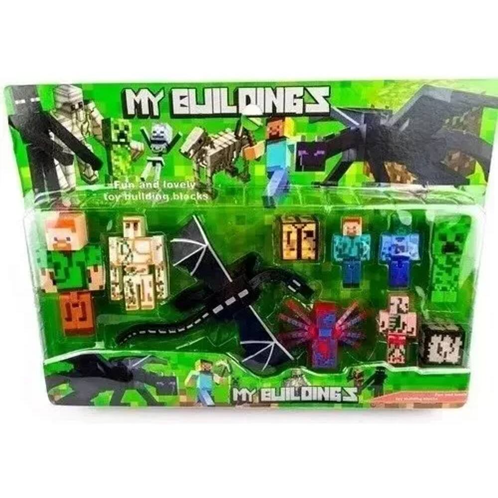 Bonecos Minecraft Kit 10 PCS Dragão Nova Coleção - Yes - Boneco