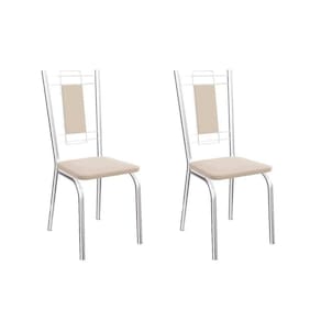 Kit 2 Cadeiras Florença 2c005 Cromado Courano Nude