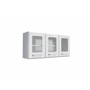 Armário De Cozinha Modulado Gourmet 7009 3 Portas C/vidro Branco - Bertolini