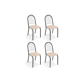 Kit 4 Cadeiras Noruega 4c077prf 4 Un Preto Fosco Courano Nude