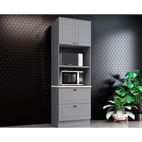 Módulo Cozinha Henn Americana Paneleiro C- 2 Portas E 2 Gavetas (2 Fornos) 71.5cm Cinza