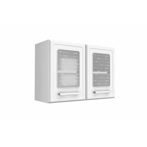 Armário De Cozinha Modulado Gourmet 7006 2 Portas C/ Vidro Branco - Bertolini