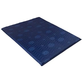 Colchonete Viúva D20 Napa Azul Impermeável Lavável (128x188x8) - Luckspuma
