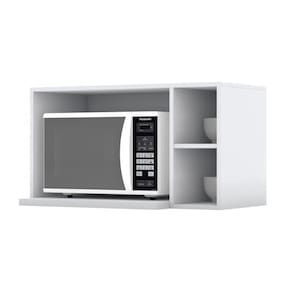 Armário Aéreo Cozinha Modulado Essência Para Micro-ondas 80cm Branco - Henn