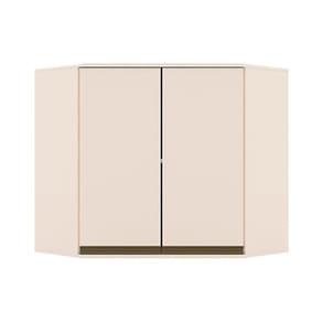 Armário Aéreo Cozinha Modulado Canto Oblíquo Connect 2 Portas 83cm Off White - Henn