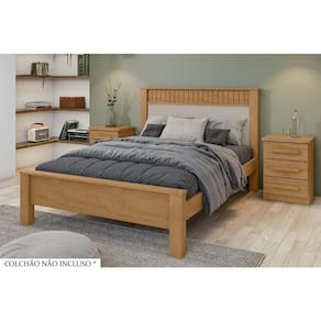 Cama De Casal Athenas Amendoa/Off White - Lopas