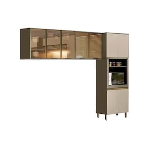 Cozinha Compacta Connect 3 Peças (2 Armários + 1 Paneleiro) Cpt15 Duna/cristal - Henn