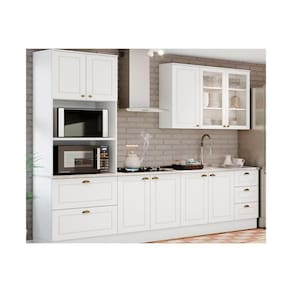 Cozinha Completa Americana (torre Quente Aéreo Balcões Tampo P/ Cooktop) Cz BrancoHenn