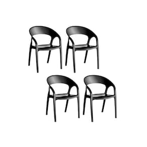 Cadeira Glass Plus Uz8004 Kit 4 Un Polipropileno Preto