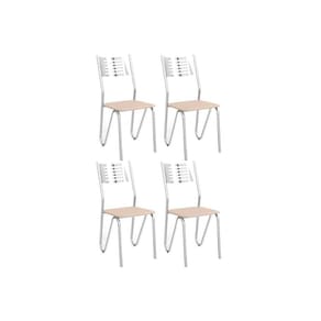 Kit 4 Cadeiras Nápoles 4c045 4 Un Cromado Courano Nude