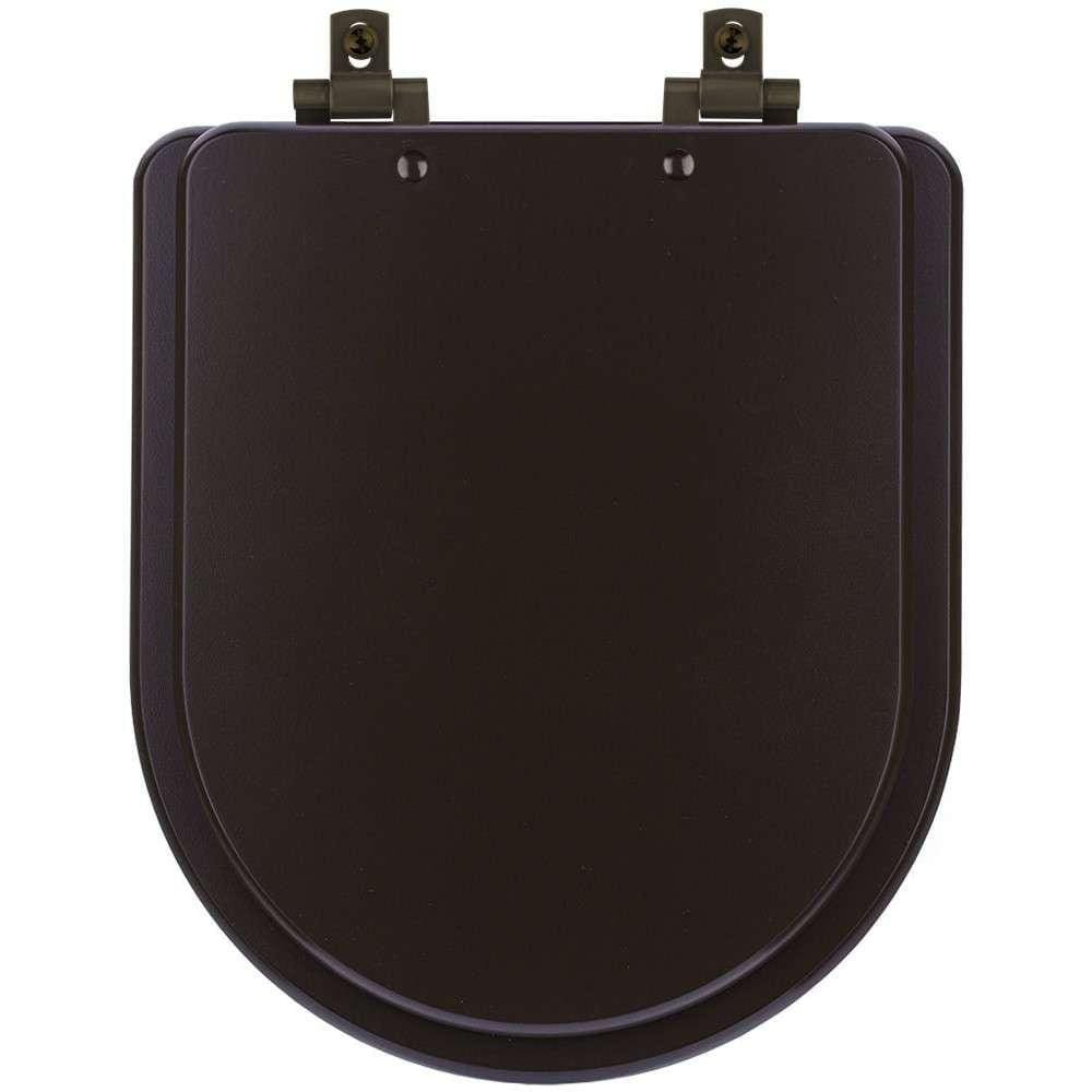 Tampa de Vaso Laqueado Com Fechamento Lento Carrara Marrom Fosco para Louça Deca com Ferragem Marrom