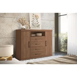 Cômoda Casal Master C- 2 Portas 1 Nicho E 4 Gavetas Jatoba - Santos Andirá