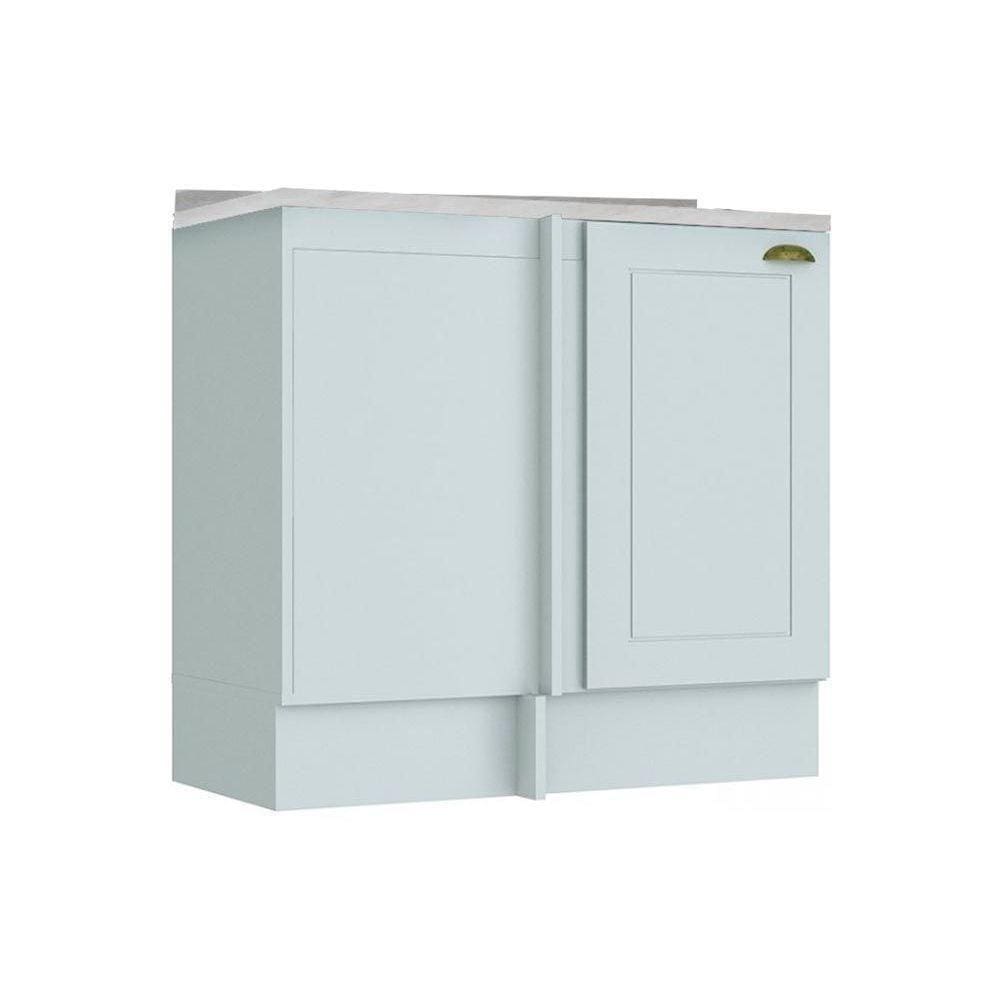 Gabinete De Cozinha Modulado Balcão Canto Reto Americana 1pta C/ Tampo Branco - Henn