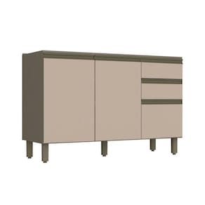 Gabinete De Cozinha Modulado Balcão Connect 3 Portas E 2 Gavetas P/ Pia Duna/cristal - Henn