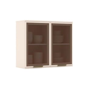 Armário De Cozinha Modulado Connect 2 Portas C/vidro 80cm Off White - Henn