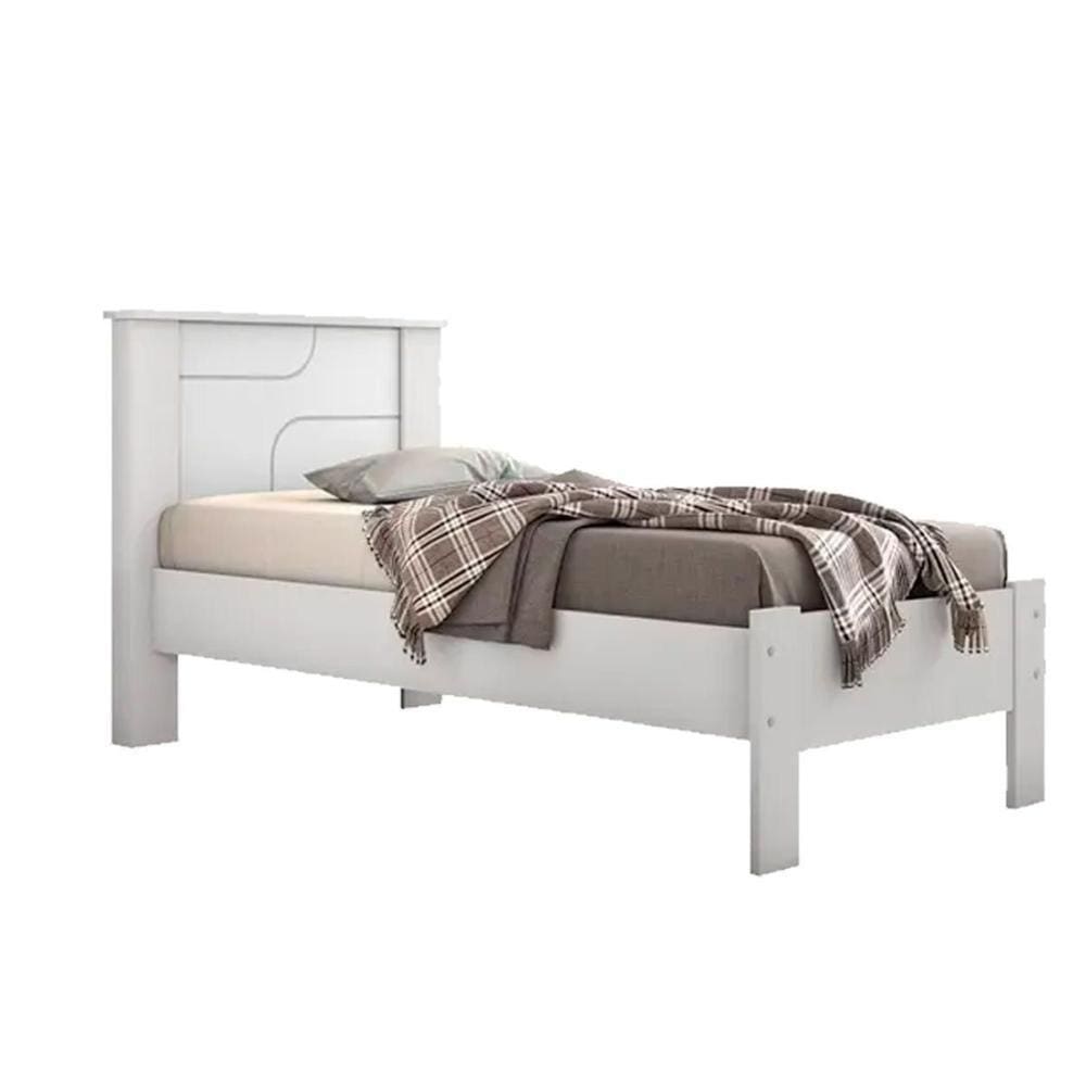 Cama Solteiro Pérola Branco - Conquista