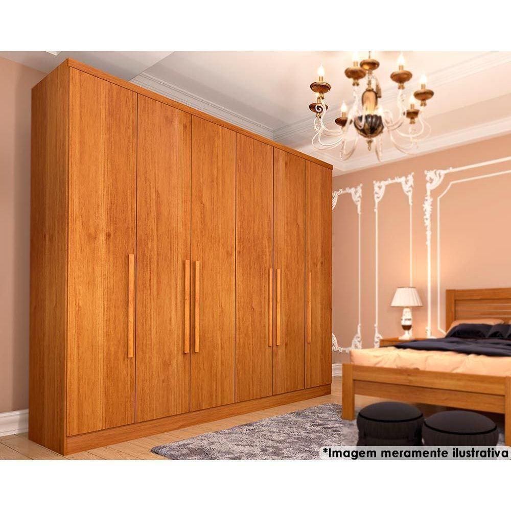 Guarda Roupa 6 Portas Veneza C- E 4 Gavetas Cinamomo - Tcil Móveis