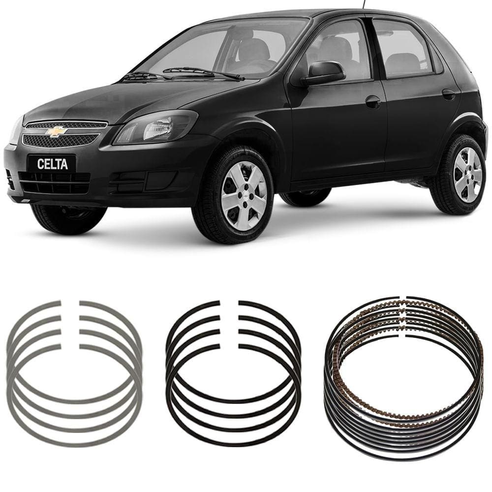 Jogo Anel Segmento STD Celta Corsa Prisma 1.0 8V 2005 a 2016 Metal Leve STA8476